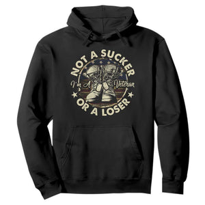 Not A Sucker Or A Loser Hoodie Veterans Day Patriotic American Flag TS09 Black Print Your Wear