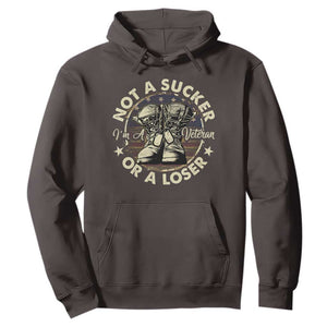 Not A Sucker Or A Loser Hoodie Veterans Day Patriotic American Flag TS09 Dark Chocolate Print Your Wear