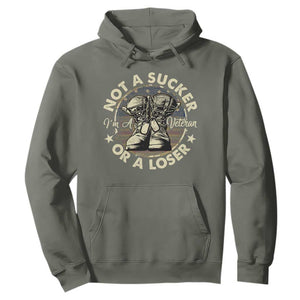 Not A Sucker Or A Loser Hoodie Veterans Day Patriotic American Flag TS09 Military Green Print Your Wear