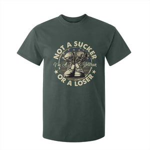 Not A Sucker Or A Loser T Shirt For Kid Veterans Day Patriotic American Flag TS09 Dark Forest Green Print Your Wear