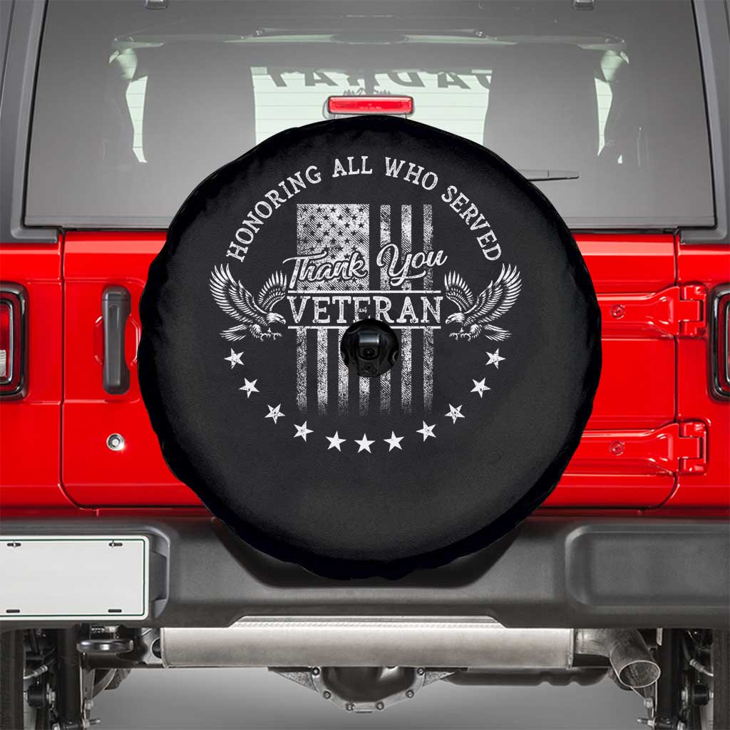 Veterans Day Spare Tire Cover Honoring All Who Served Thank You TS09 Black Print Your Wear