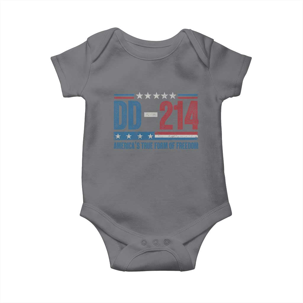 DD-214 Veteran Baby Onesie America's True Form Of Freedom TS09 Charcoal Print Your Wear