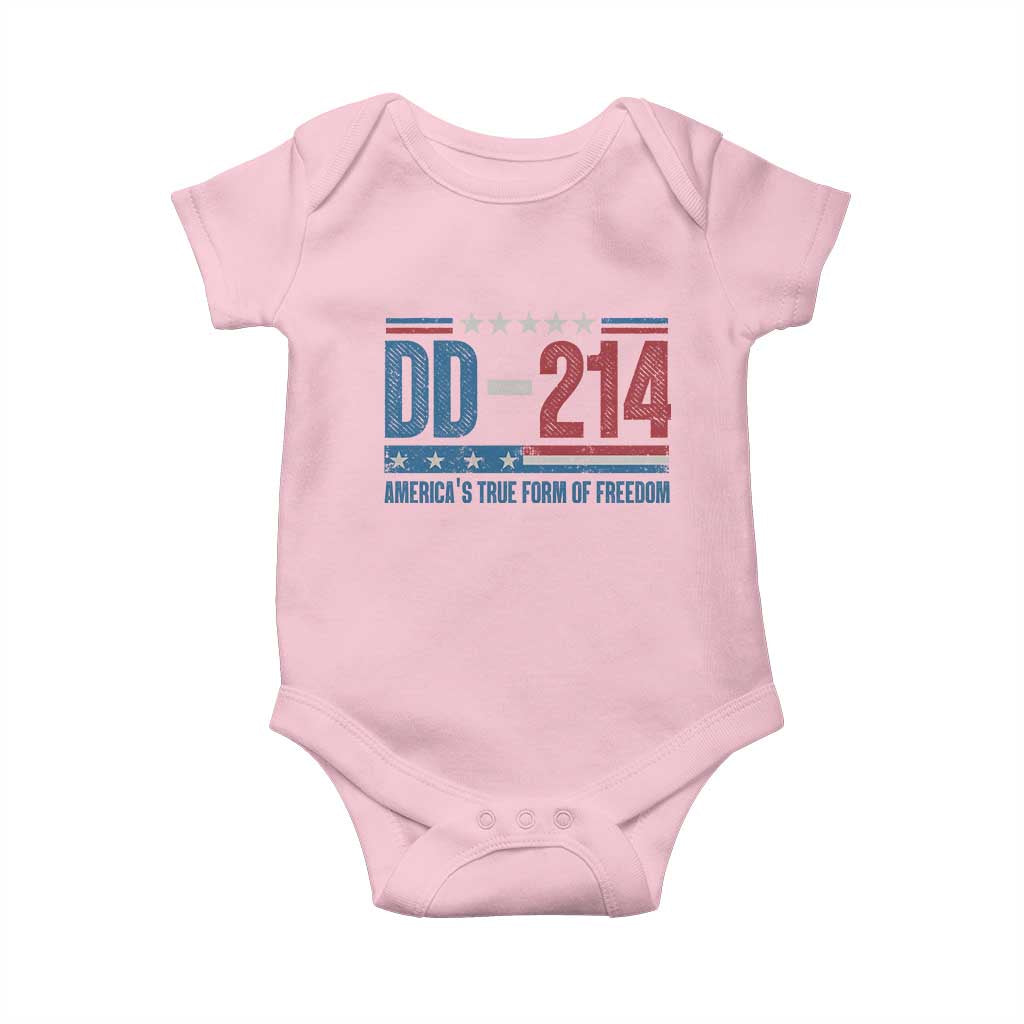 DD-214 Veteran Baby Onesie America's True Form Of Freedom TS09 Light Pink Print Your Wear