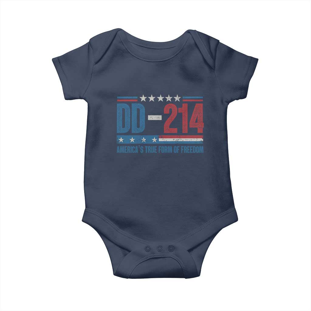 DD-214 Veteran Baby Onesie America's True Form Of Freedom TS09 Navy Print Your Wear