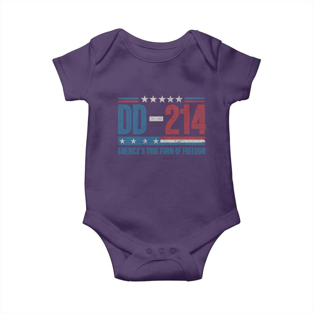 DD-214 Veteran Baby Onesie America's True Form Of Freedom TS09 Purple Print Your Wear