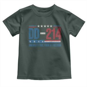 DD-214 Veteran Baby Shirt America's True Form Of Freedom TS09 Dark Forest Green Print Your Wear