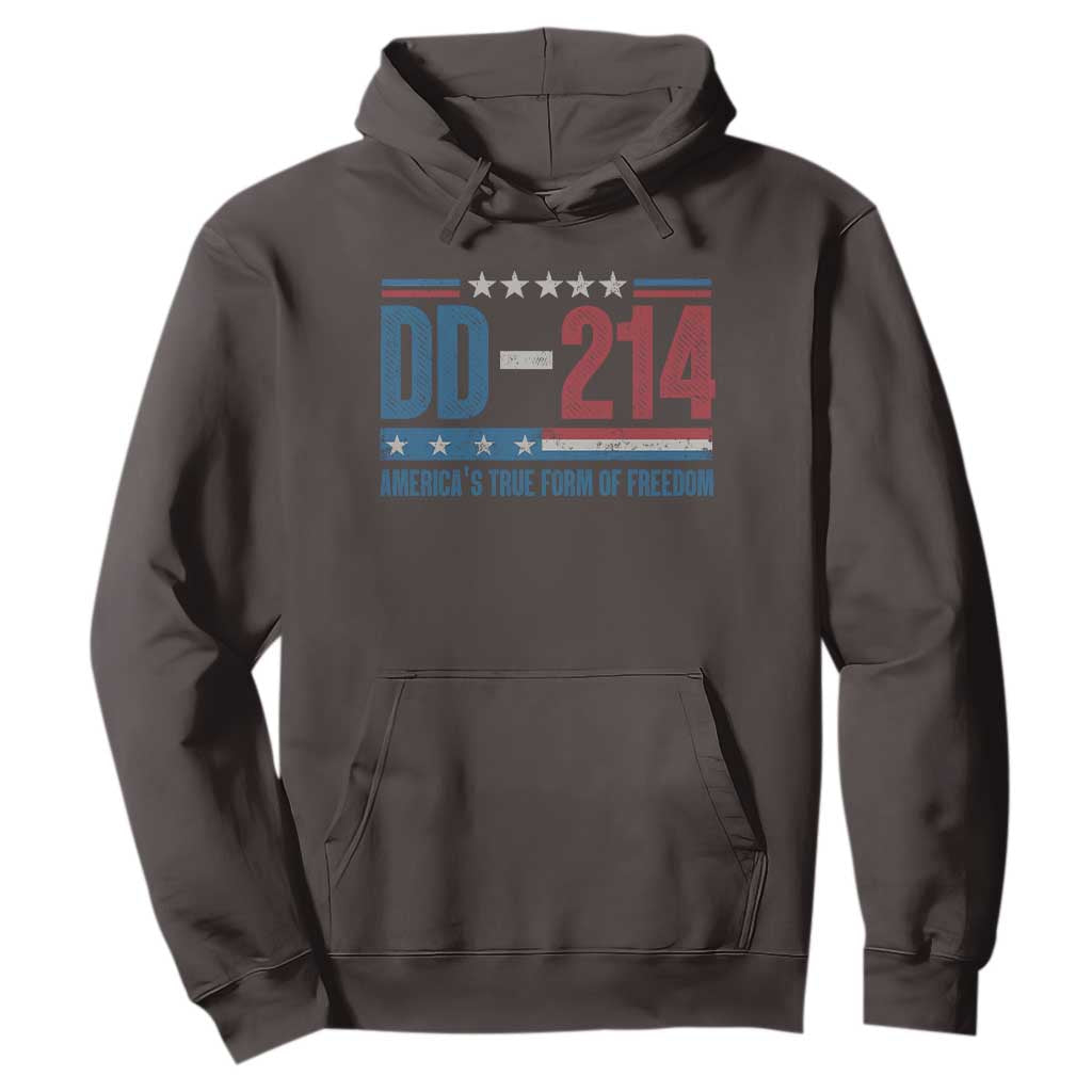 DD-214 Veteran Hoodie America's True Form Of Freedom TS09 Dark Chocolate Print Your Wear