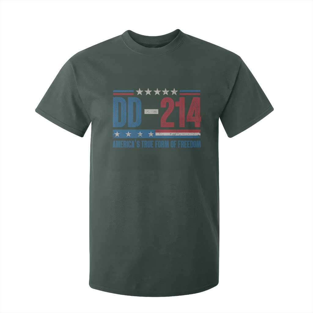 DD-214 Veteran T Shirt For Kid America's True Form Of Freedom TS09 Dark Forest Green Print Your Wear