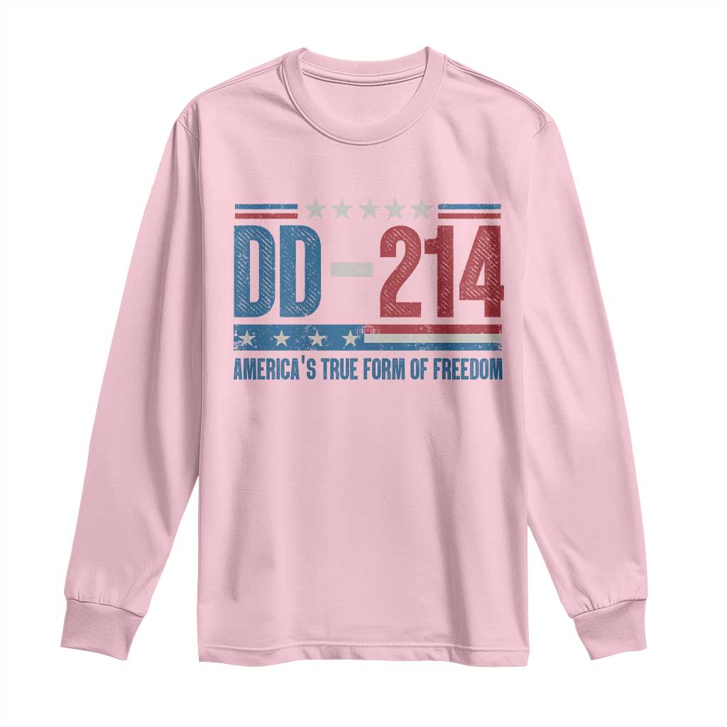 DD-214 Veteran Long Sleeve Shirt America's True Form Of Freedom TS09 Light Pink Print Your Wear