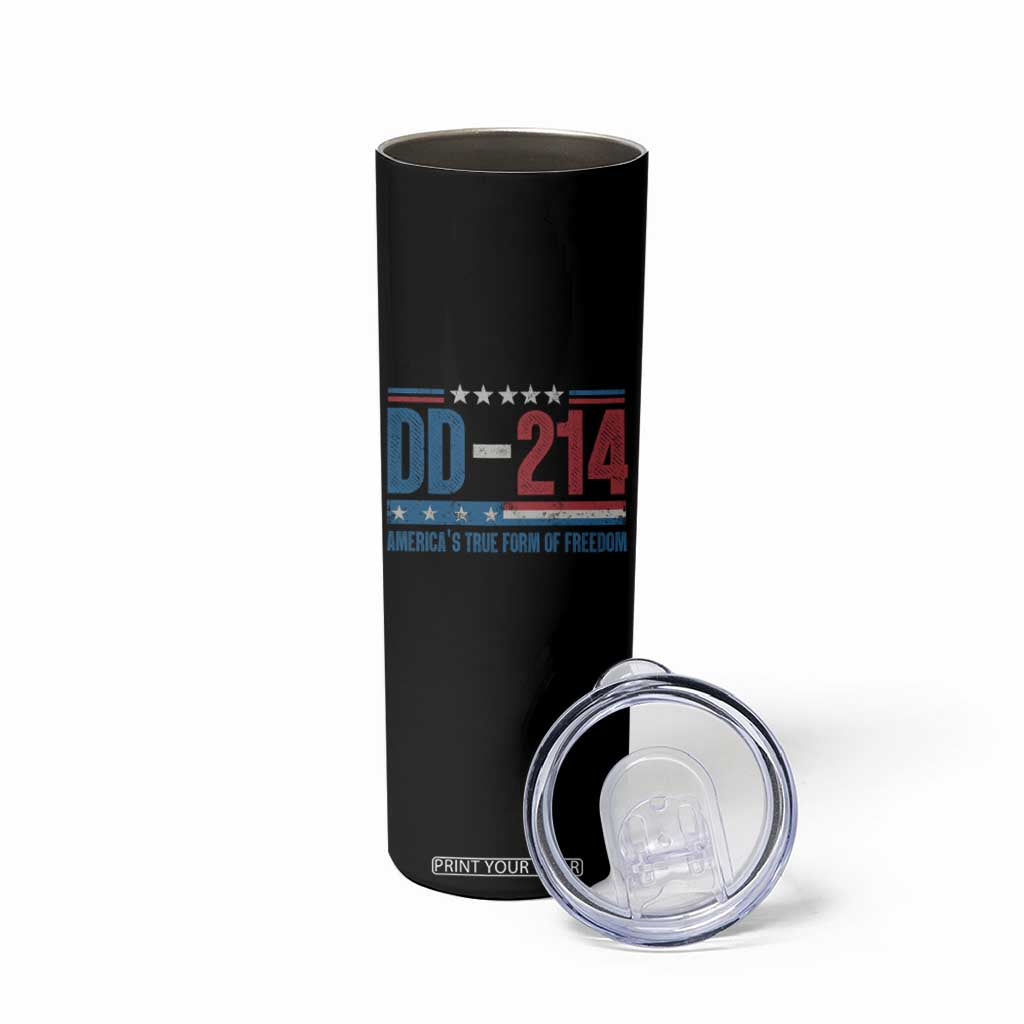 DD-214 Veteran Skinny Tumbler America's True Form Of Freedom TS09 Print Your Wear
