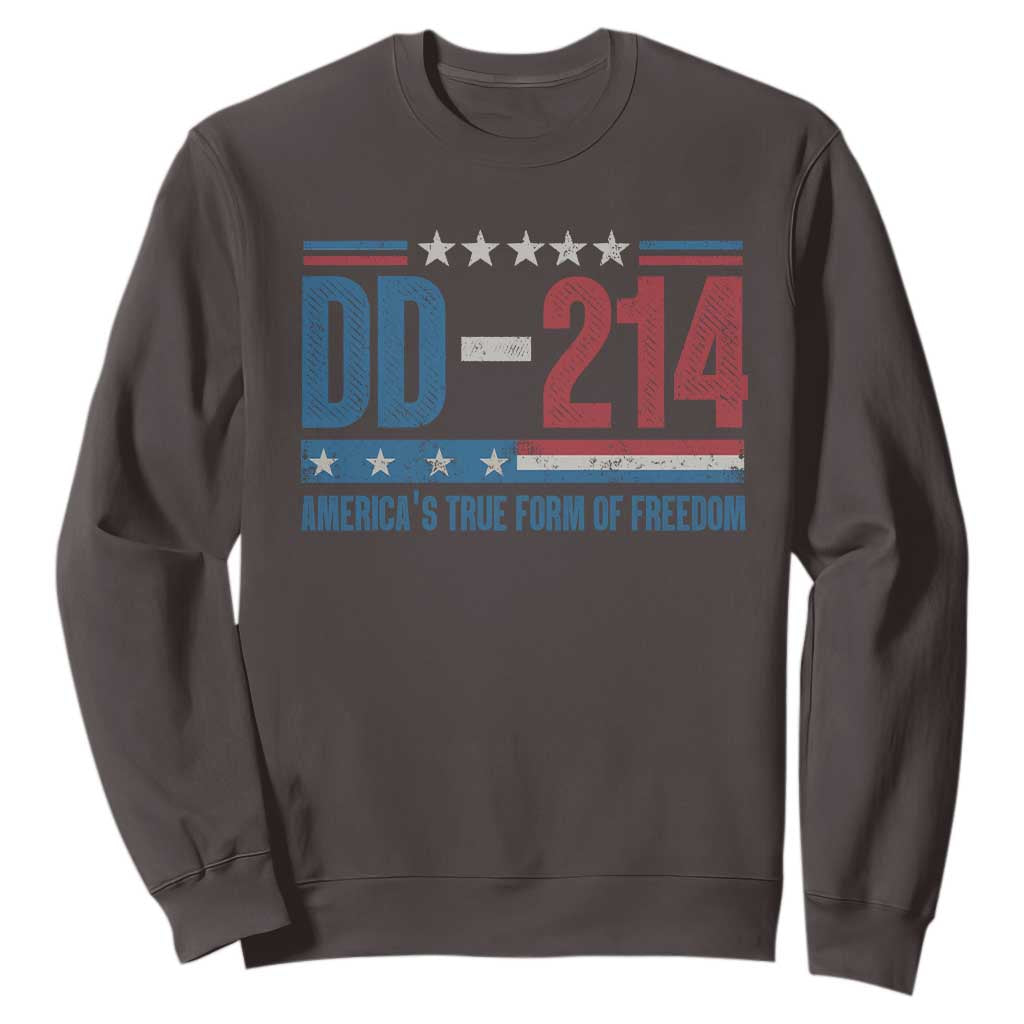 DD-214 Veteran Sweatshirt America's True Form Of Freedom TS09 Dark Chocolate Print Your Wear