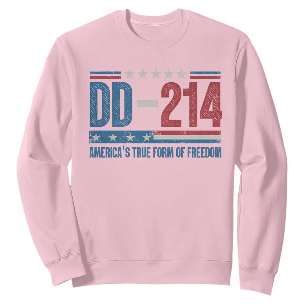 DD-214 Veteran Sweatshirt America's True Form Of Freedom TS09 Light Pink Print Your Wear