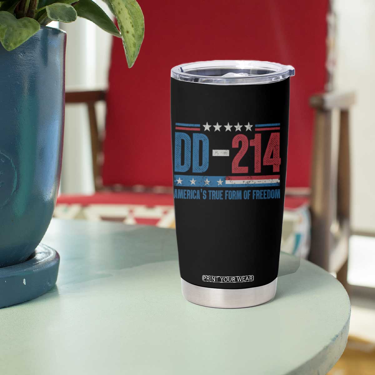 DD-214 Veteran Tumbler Cup America's True Form Of Freedom TS09 Print Your Wear