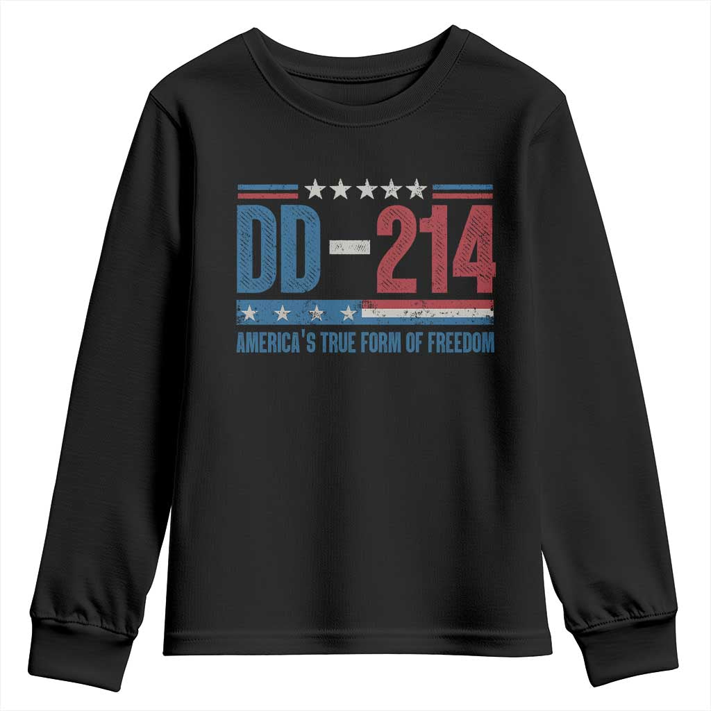 DD-214 Veteran Youth Sweatshirt America's True Form Of Freedom TS09 Black Print Your Wear