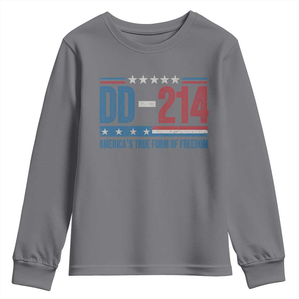 DD-214 Veteran Youth Sweatshirt America's True Form Of Freedom TS09 Charcoal Print Your Wear