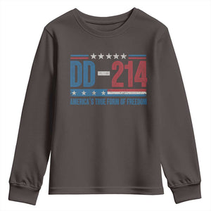 DD-214 Veteran Youth Sweatshirt America's True Form Of Freedom TS09 Dark Chocolate Print Your Wear