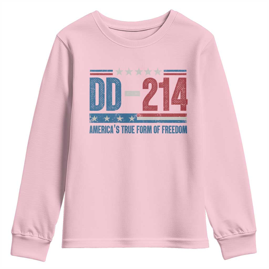 DD-214 Veteran Youth Sweatshirt America's True Form Of Freedom TS09 Light Pink Print Your Wear
