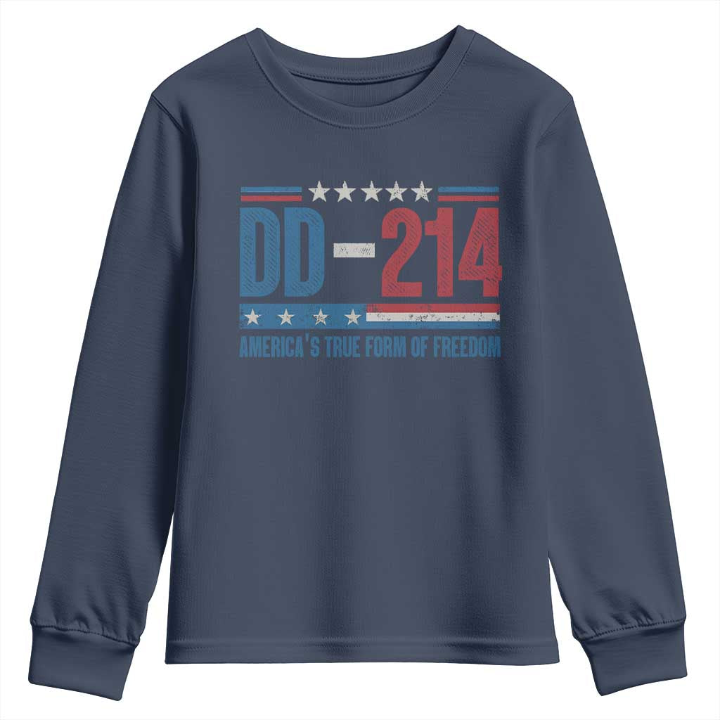 DD-214 Veteran Youth Sweatshirt America's True Form Of Freedom TS09 Navy Print Your Wear