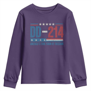 DD-214 Veteran Youth Sweatshirt America's True Form Of Freedom TS09 Purple Print Your Wear
