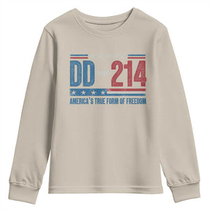 DD-214 Veteran Youth Sweatshirt America's True Form Of Freedom TS09 Sand Print Your Wear