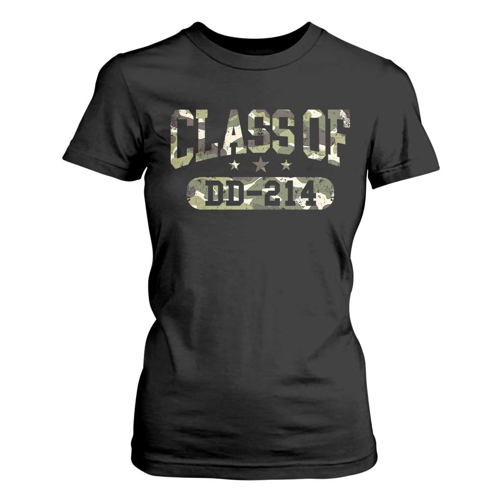 Funny Veteran Army Retirement Class Of DD-214 T Shirt For Women TS09 Black Print Your Wear