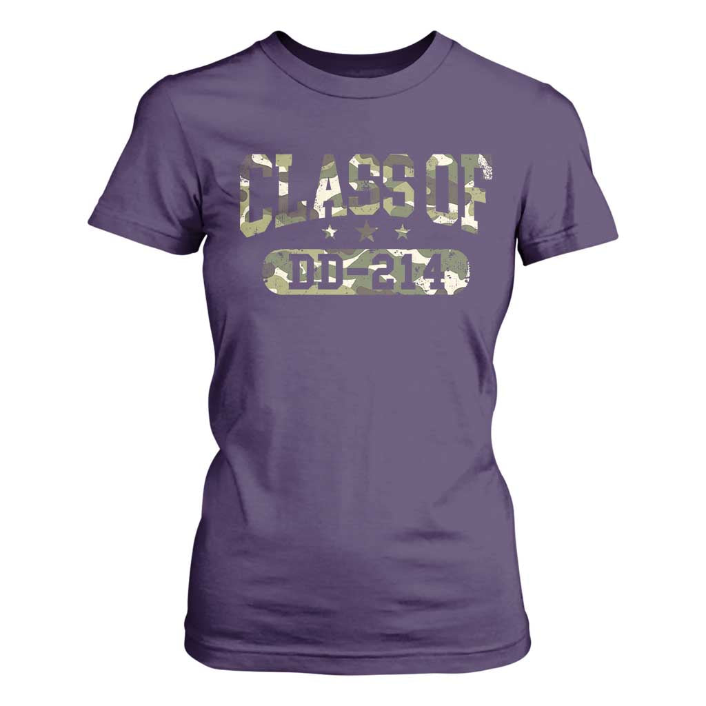 Funny Veteran Army Retirement Class Of DD-214 T Shirt For Women TS09 Purple Print Your Wear