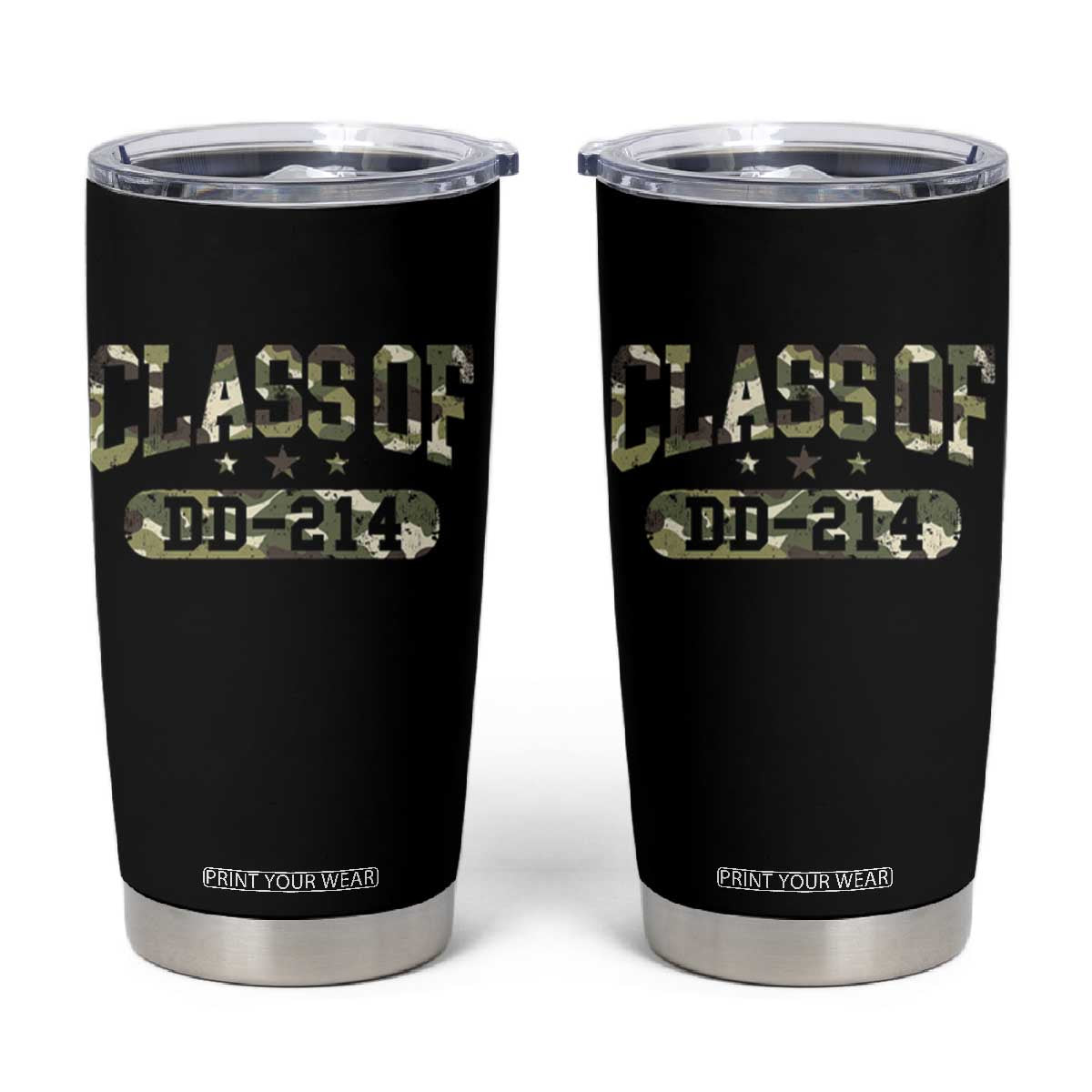 Funny Veteran Army Retirement Class Of DD-214 Tumbler Cup TS09 Black Print Your Wear