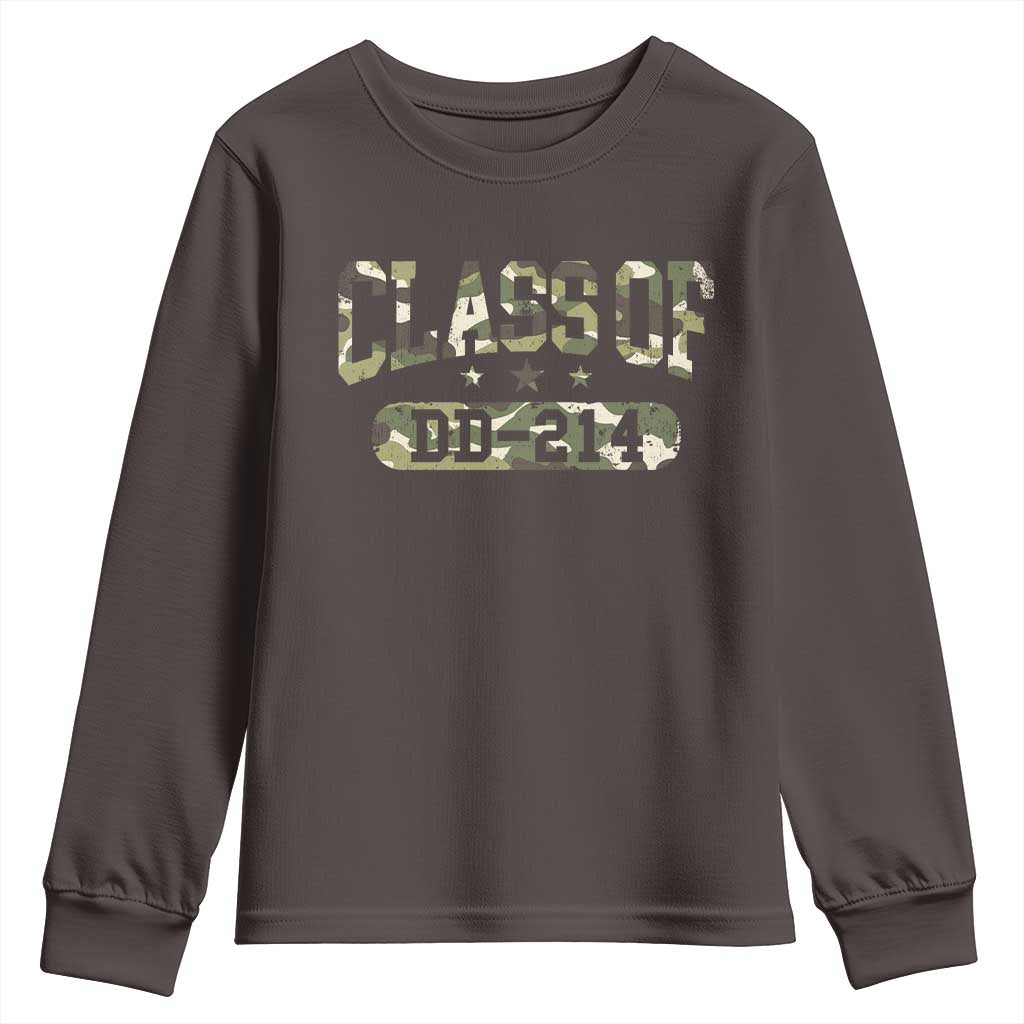 Funny Veteran Army Retirement Class Of DD-214 Youth Sweatshirt TS09 Dark Chocolate Print Your Wear
