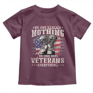 Veterans Day Baby Shirt We Owe Illegals Nothing Veterans Everything TS09 Maroon Print Your Wear