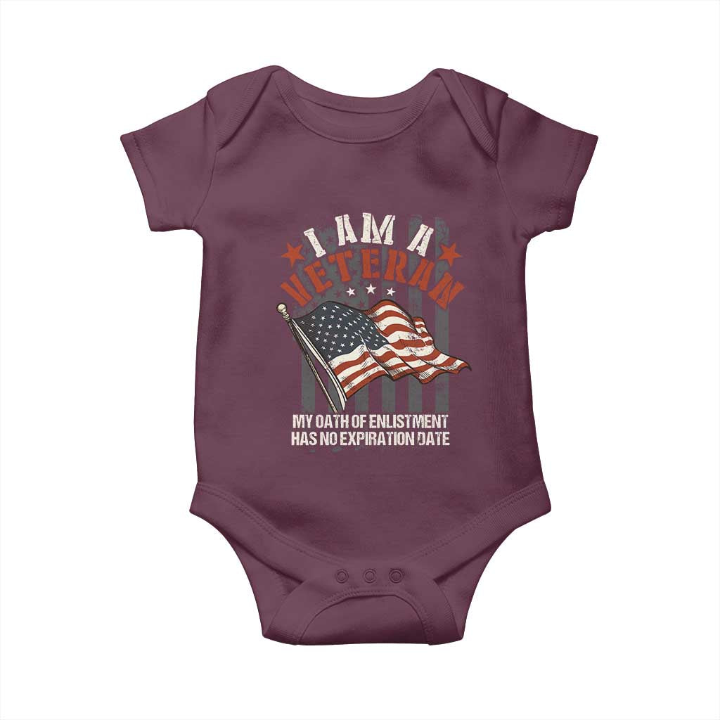 Veteran Pride Baby Onesie My Oath Has No Expiration TS09 Maroon Print Your Wear