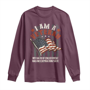 Veteran Pride Long Sleeve Shirt My Oath Has No Expiration TS09 Maroon Print Your Wear