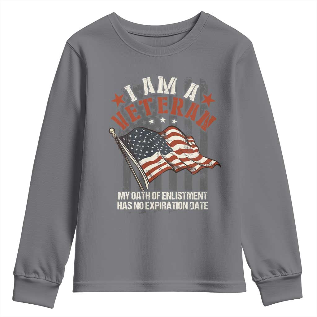 Veteran Pride Youth Sweatshirt My Oath Has No Expiration TS09 Charcoal Print Your Wear