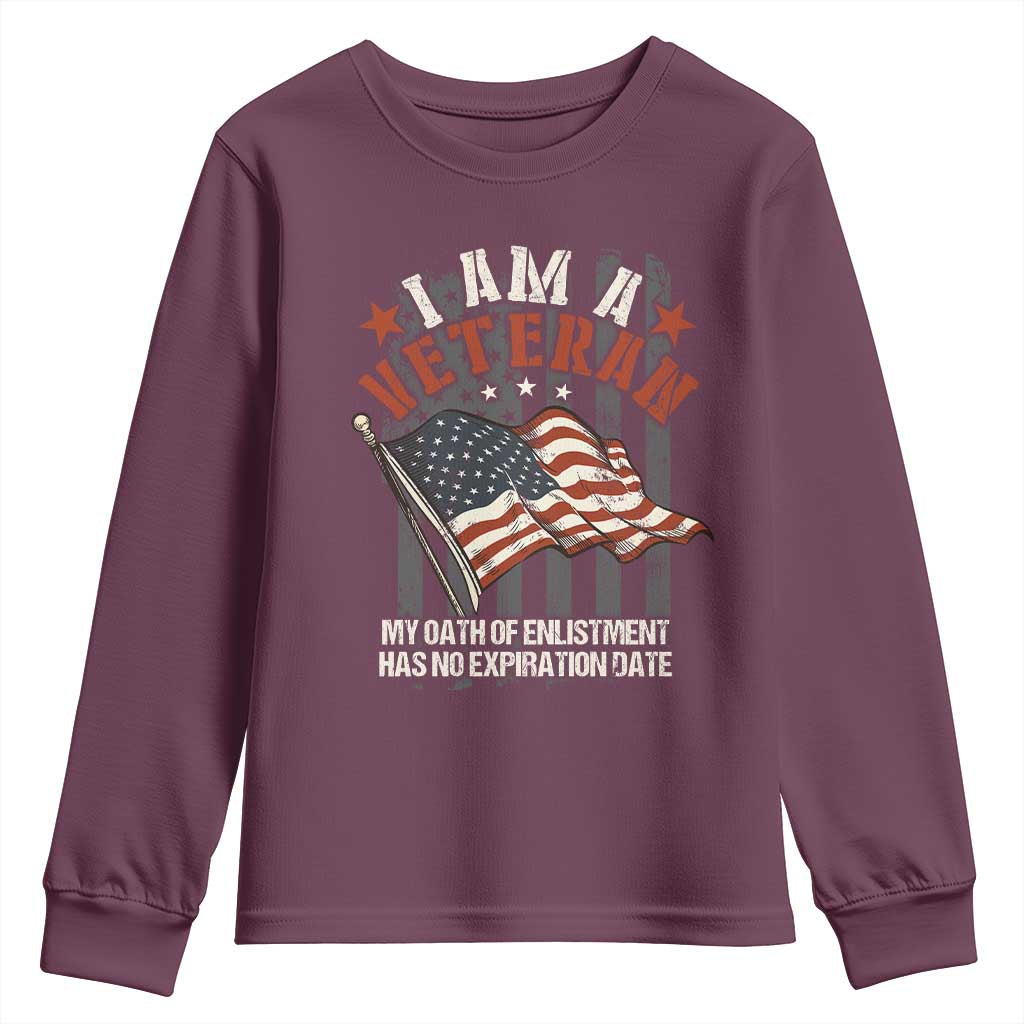 Veteran Pride Youth Sweatshirt My Oath Has No Expiration TS09 Maroon Print Your Wear