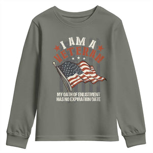 Veteran Pride Youth Sweatshirt My Oath Has No Expiration TS09 Military Green Print Your Wear