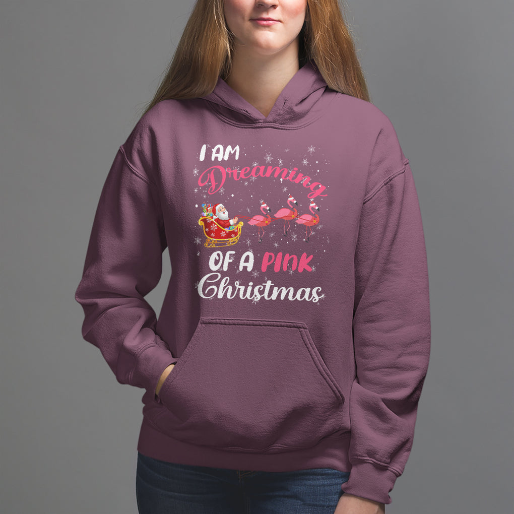 I Am Dreaming Of A Pink Christmas Santa Flamingo Hoodie TS09 Maroon Printyourwear
