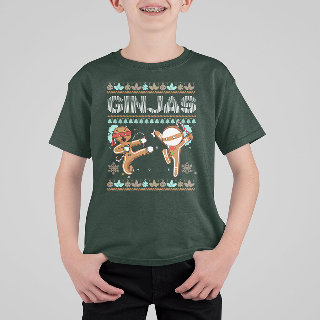 Ginjas Gingerbread Ninjas Funny Christmas T Shirt For Kid TS09 Printyourwear