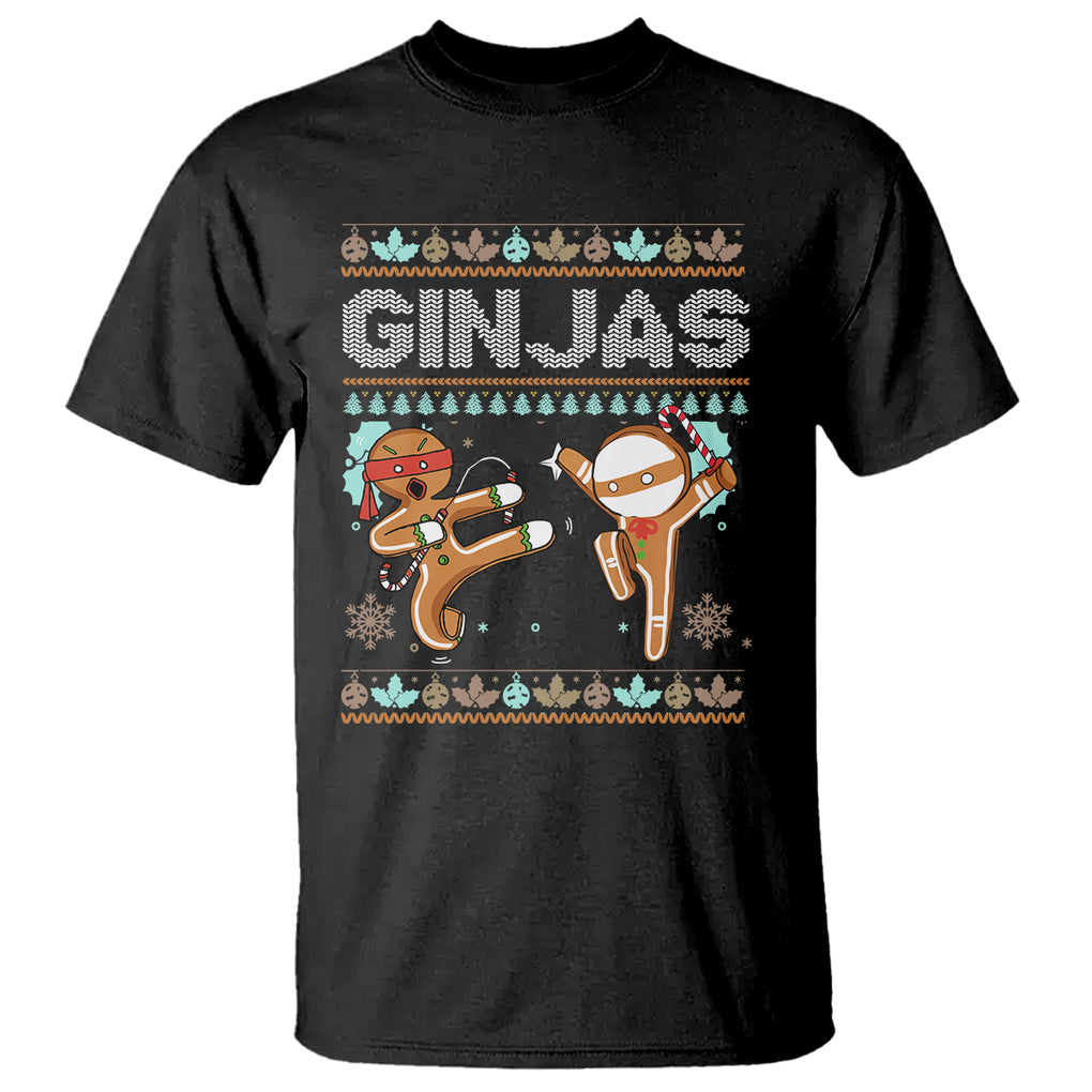 Ginjas Gingerbread Ninjas Funny Christmas T Shirt TS09 Charcoal Printyourwear