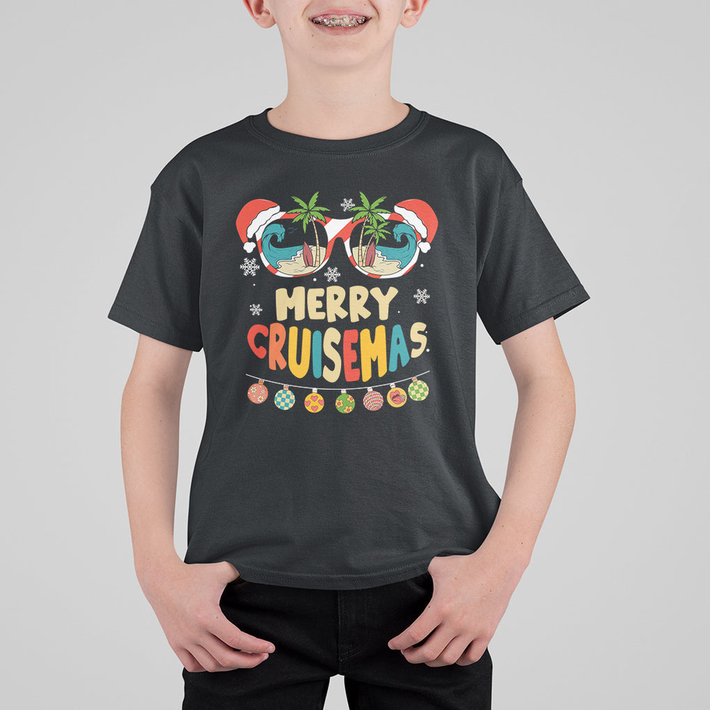 Merry Cruisemas Hawaiian Christmas Palm Tree Sunglass T Shirt For Kid TS09 Military Green Printyourwear