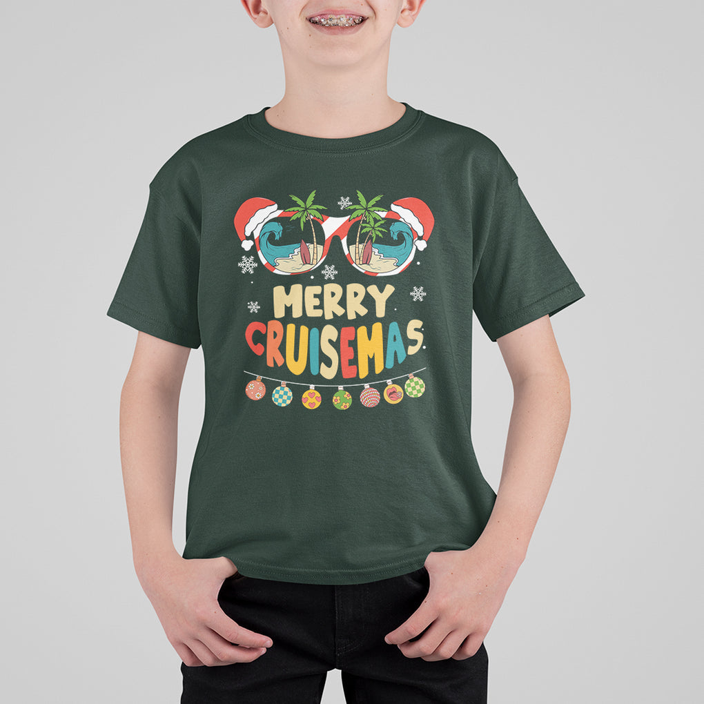 Merry Cruisemas Hawaiian Christmas Palm Tree Sunglass T Shirt For Kid TS09 Printyourwear