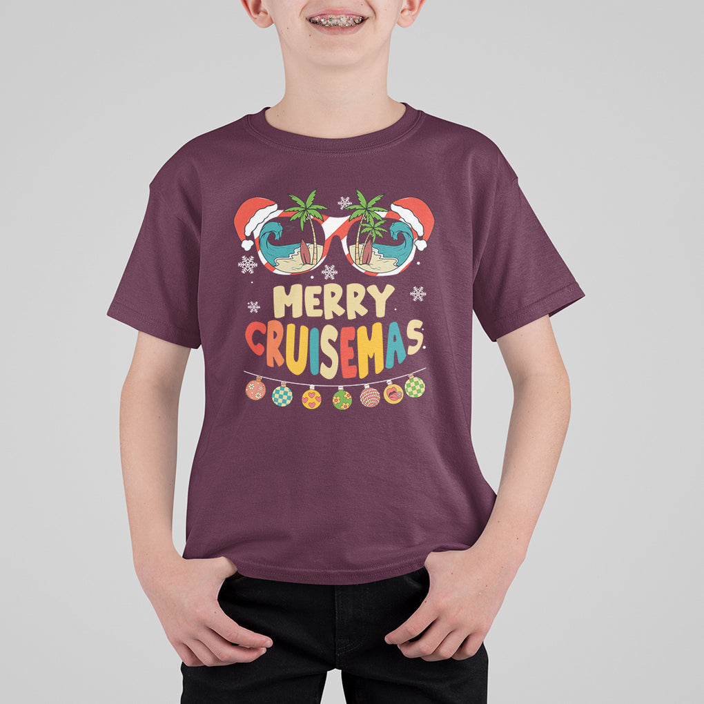 Merry Cruisemas Hawaiian Christmas Palm Tree Sunglass T Shirt For Kid TS09 Printyourwear