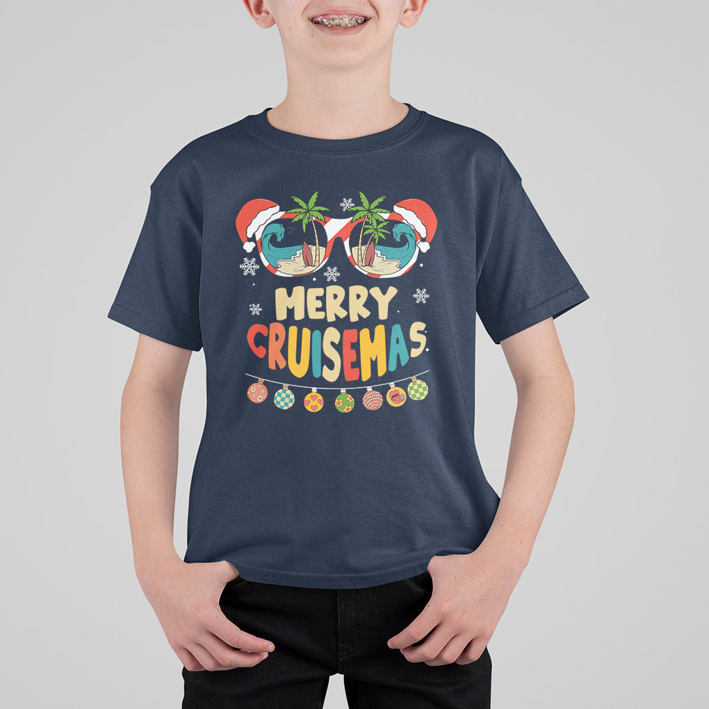 Merry Cruisemas Hawaiian Christmas Palm Tree Sunglass T Shirt For Kid TS09 Printyourwear