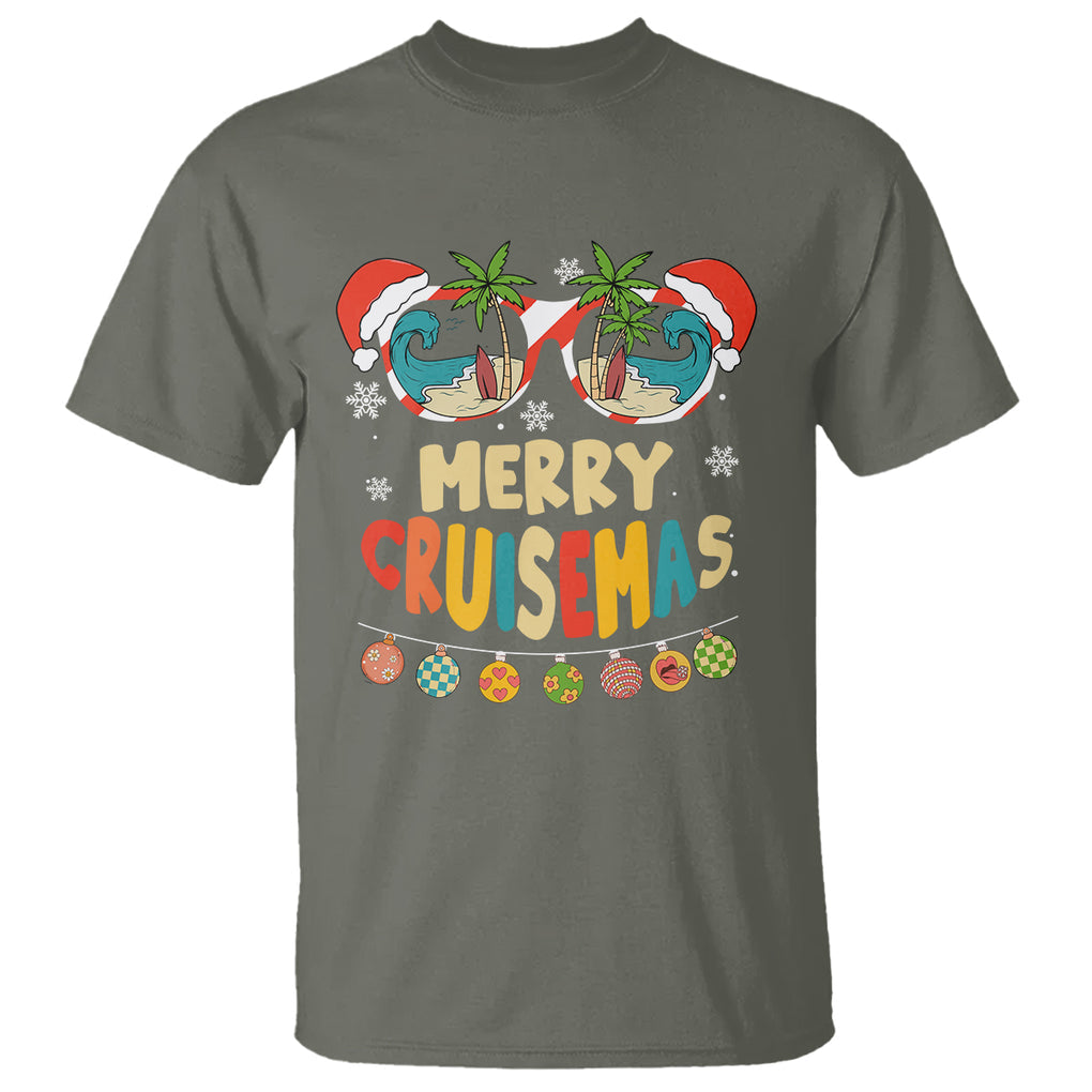 Merry Cruisemas Hawaiian Christmas Palm Tree Sunglass T Shirt TS09 Printyourwear