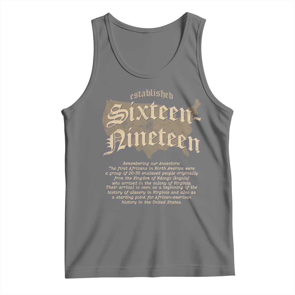 Black History Tank Top 1619 Sixteen-Nineteen Established TS09 Black Heather Print Your Wear