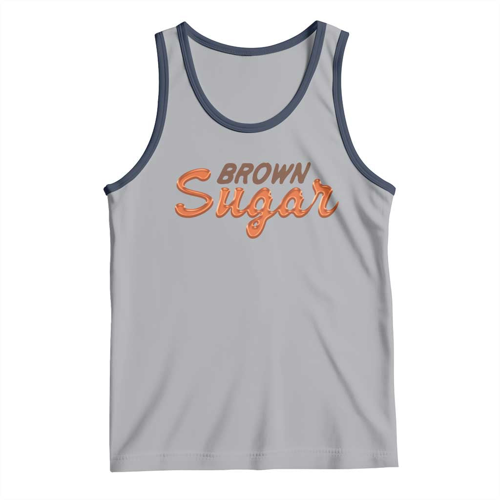 Melanin African Pride Tank Top Brown Sugar TS09 Athletic Heather Navy Print Your Wear