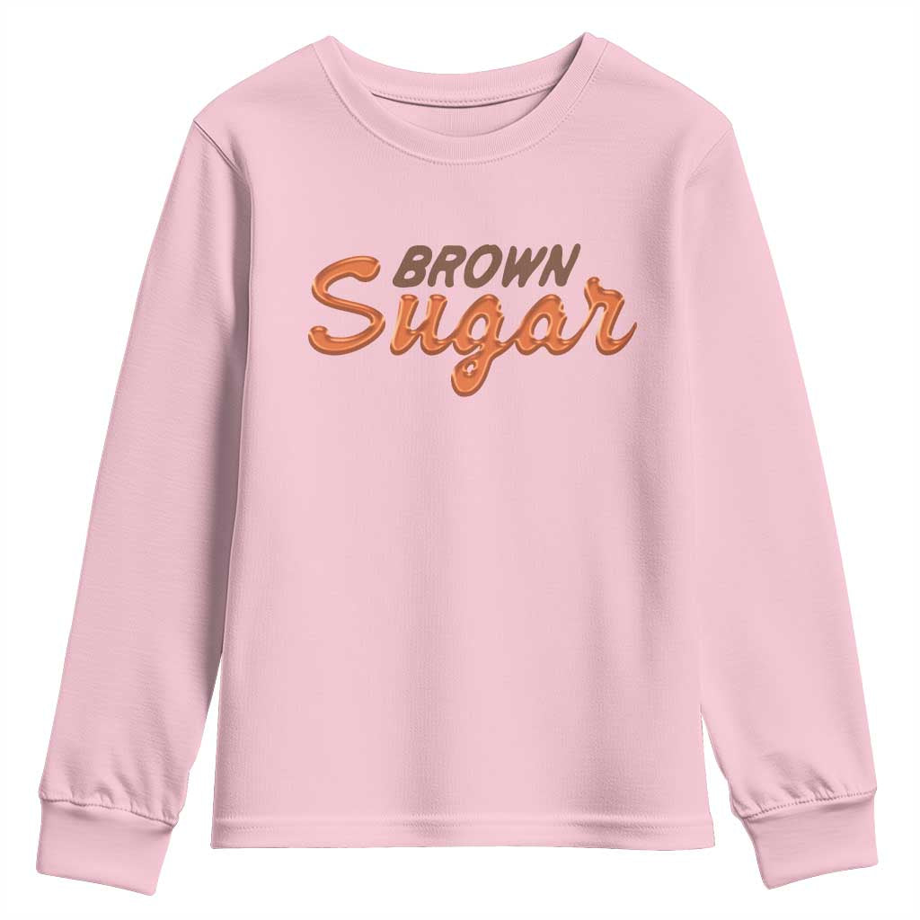 Melanin African Pride Youth Sweatshirt Brown Sugar TS09 Light Pink Print Your Wear