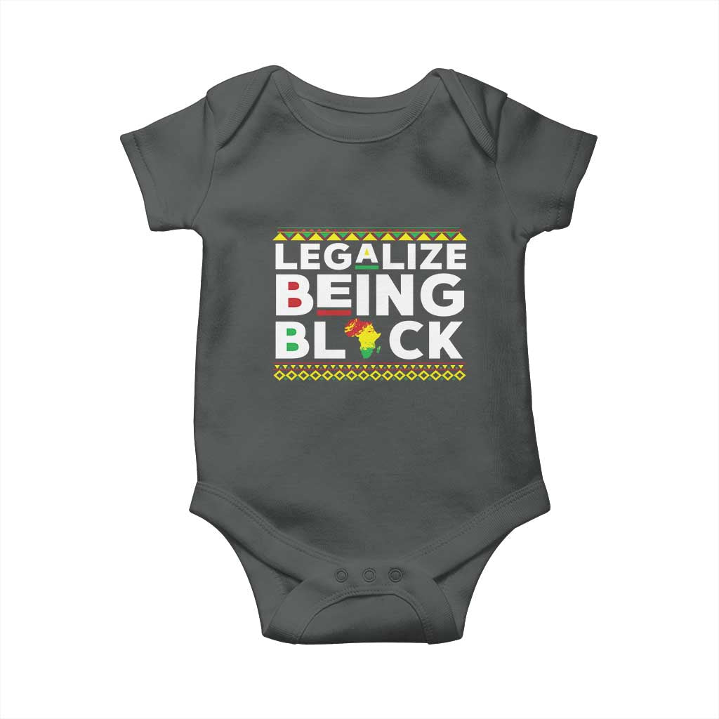 Black Pride Baby Onesie Legalize Being Black History Month TS09 Dark Heather Print Your Wear