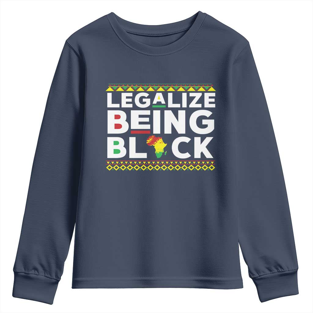 Black Pride Youth Sweatshirt Legalize Being Black History Month TS09 Navy Print Your Wear