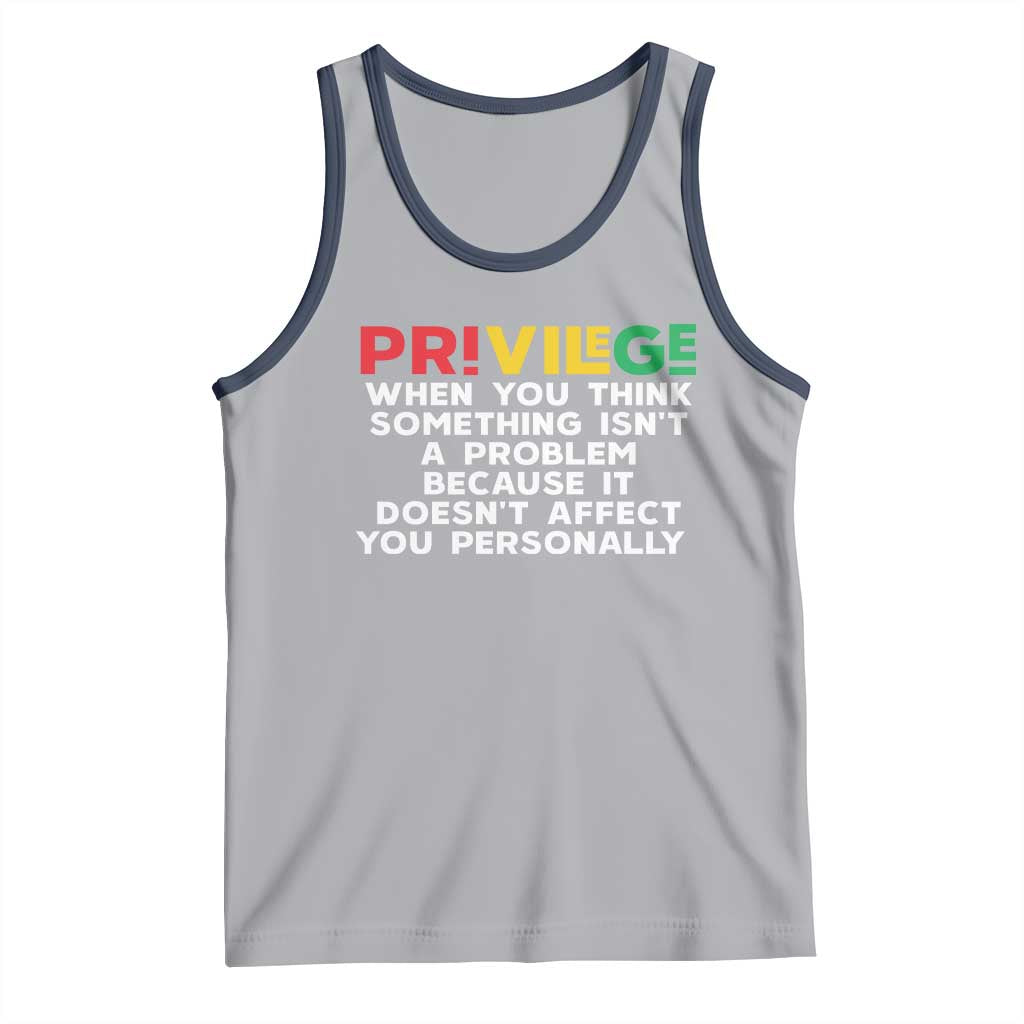 Black History Month Tank Top Privilege Explained BLM TS09 Athletic Heather Navy Print Your Wear