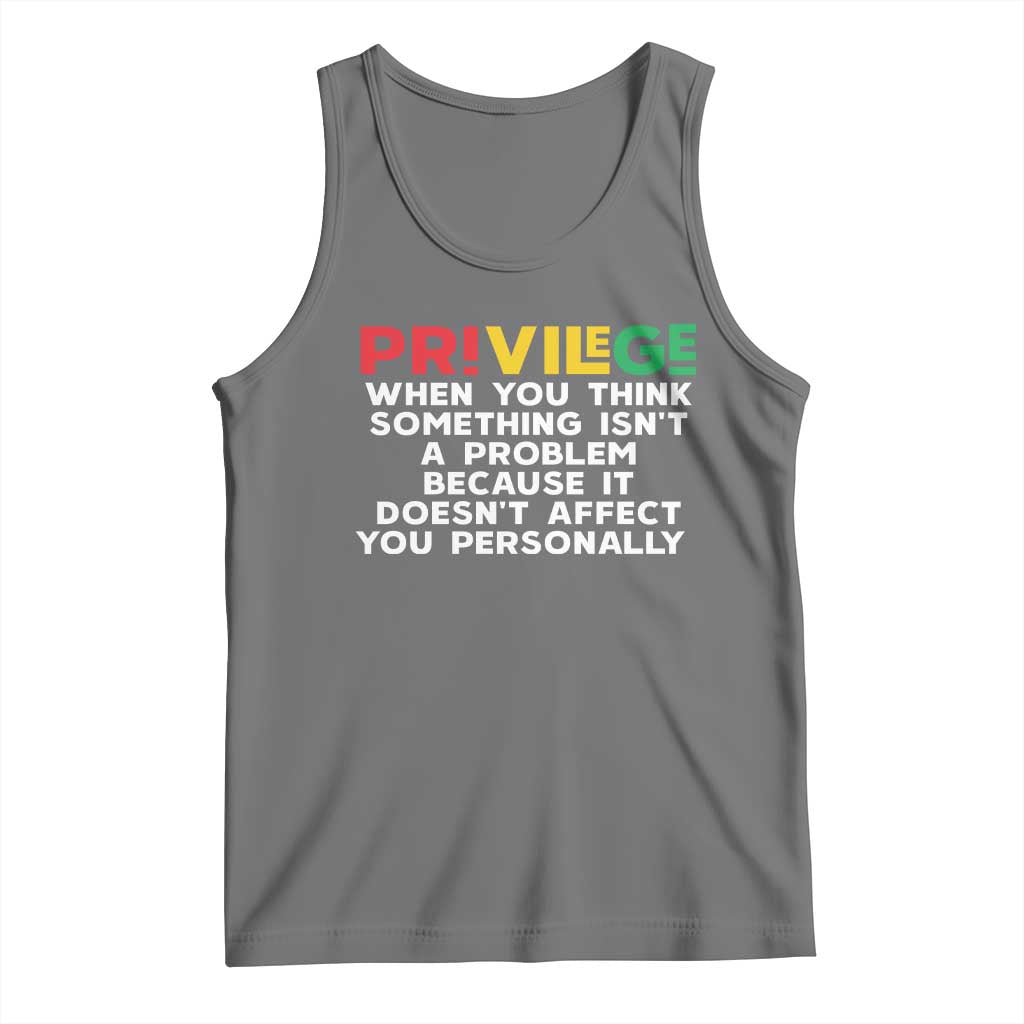 Black History Month Tank Top Privilege Explained BLM TS09 Black Heather Print Your Wear