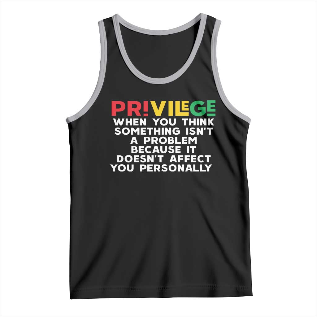 Black History Month Tank Top Privilege Explained BLM TS09 Black Athletic Heather Print Your Wear